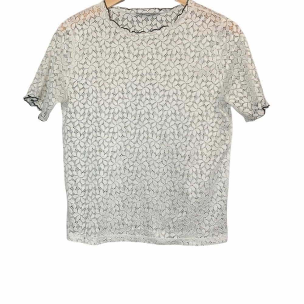 Zara Trafaluc Short-Sleeved Lace Shirt